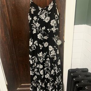 J. Crew Black and White Floral Maxi Dress